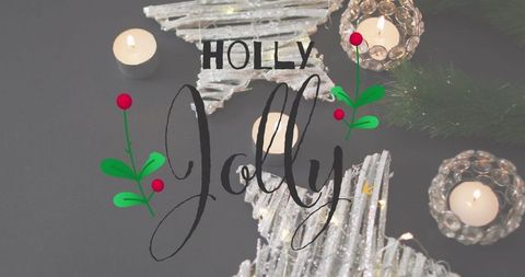 Festive Holiday Decor with Glitter Stars and Candlelight