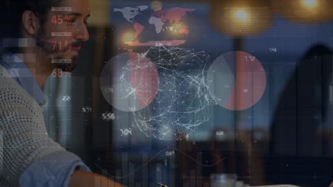 Global Network Data Visualization with Businessman