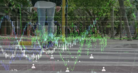 Mixed Reality Financial Graphs Overlay on City Crosswalk
