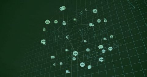 Digital Business Network with Mathematical Concepts - Download Free Stock Images Pikwizard.com