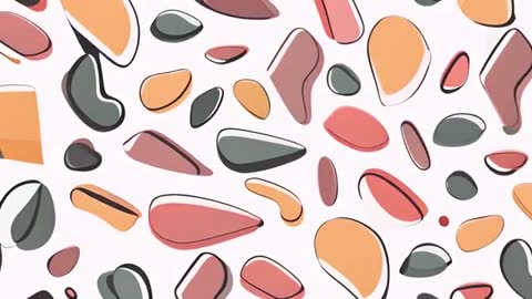 Abstract Colorful Shapes in Motion Over White Background