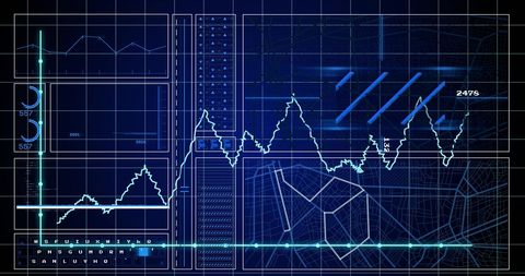 Digital Data Processing with Graph and Grid Technology Interface - Download Free Stock Images Pikwizard.com