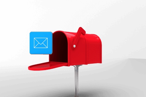 red mailbox with digital envelope on transparent background - Download Free Stock Videos Pikwizard.com