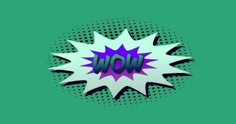 Comic Pop Art 'Wow' in Retro Speech Bubble on Green Background - Download Free Stock Images Pikwizard.com