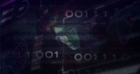Cyber Hacker Analyzing Binary Code in Digital Data Interface - Download Free Stock Images Pikwizard.com