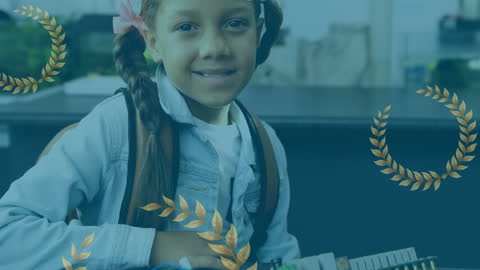 Young Girl Creating Robotic Project in Classroom