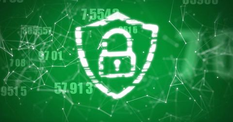 Digital Lock and Data Network on Green Matrix Background - Download Free Stock Images Pikwizard.com