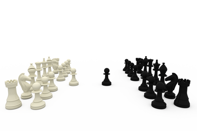 Black and White Chess Pawns Making Move on Transparent Background - Download Free Stock Videos Pikwizard.com