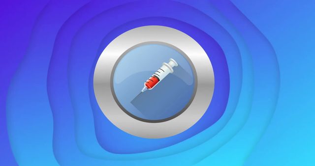 Spinning Syringe Needle Icon on Blue Background - Download Free Stock Images Pikwizard.com