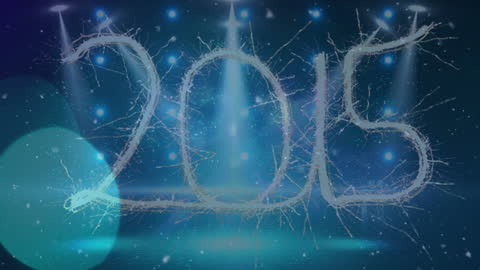 Glowing Numbers Design with Sparkles and Lights