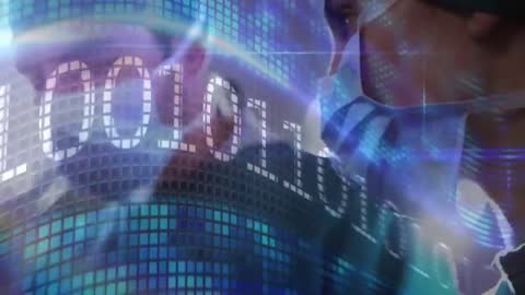 Surgeons Analyzing Binary Code for Futuristic Medical Innovation