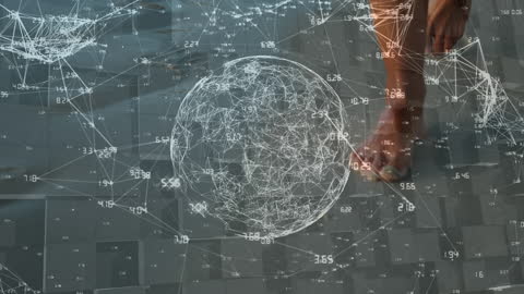 Barefoot Walker with Digital Global Network Overlay