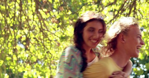 Young Couple Having Fun at Outdoor Festival