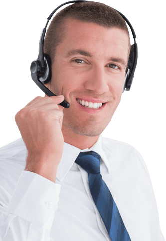 Caucasian Businessman Wearing Headphones on Transparent Background - Download Free Stock Videos Pikwizard.com