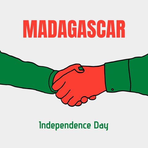Madagascar independence day shaking hands illustration