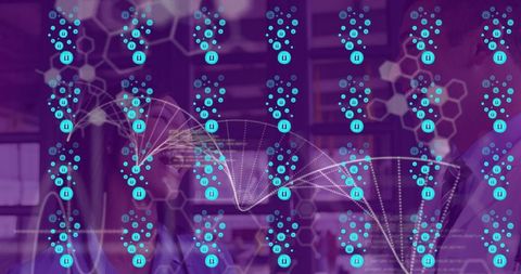 Futuristic Medical Technology Concept with Professionals in Background