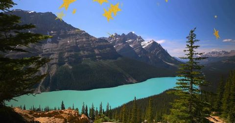Stunning turquoise lake amidst majestic alpine mountains