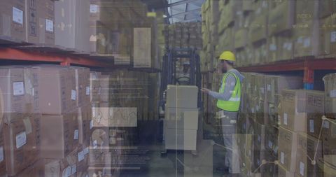 Warehouse Logistics Analysis with Digital Financial Interface - Download Free Stock Images Pikwizard.com