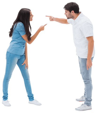 couple arguing facing each other transparent background - Download Free Stock Videos Pikwizard.com