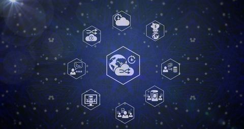 Digital Technology Icons in Abstract Mandala Pattern - Download Free Stock Images Pikwizard.com