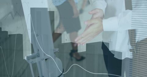 Businessman practicing hand hygiene with digital business overlay