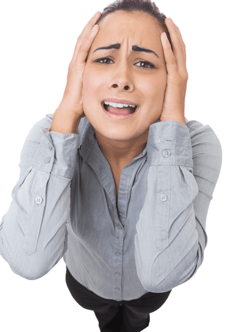 caucasian businesswoman feeling stressed on clear background - Download Free Stock Videos Pikwizard.com