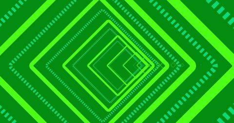 Geometric Patterns on Green Background with Digital Interface Feel