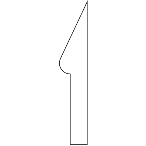 Abstract black outline shape on transparent background