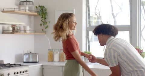 Breakfast Preparation in Cozy Modern Kitchen