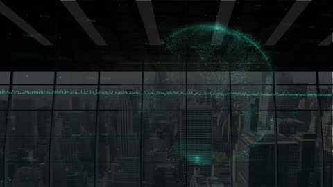 Digital Data Globe Projection in Urban Office