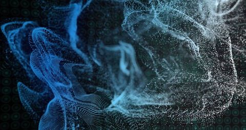 Elegant dynamic luminescent waves in digital space