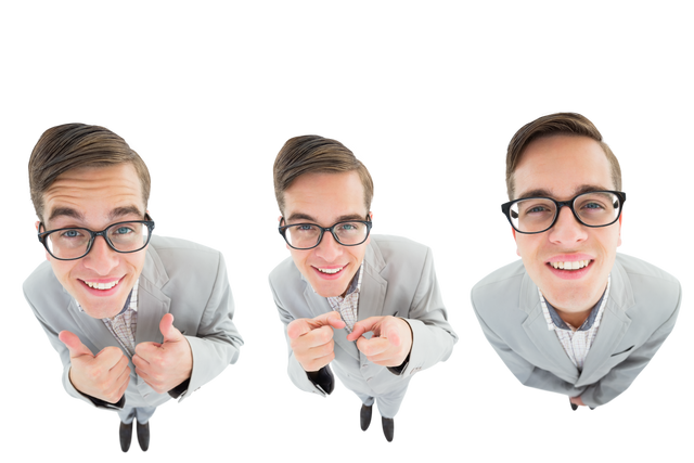 Transparent Enthusiastic Businessman Giving Thumbs Up Pose - Download Free Stock Videos Pikwizard.com