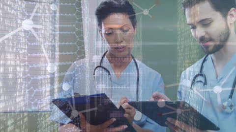 High-Tech Healthcare Professionals Analyzing Data