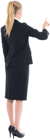 Confident Businesswoman Gesturing Back View Transparent Background
