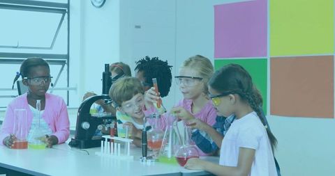Children Engaging in Science Experiment in Classroom Setting