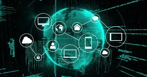 Digital Network with Global Connections and Data Processing - Download Free Stock Images Pikwizard.com