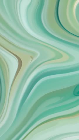 Vertical marble swirl remaining static teal and green fluid abstract video loop for mobile