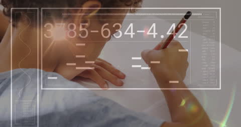 Innovative Learning: Boy Studying Maths Concepts Visually