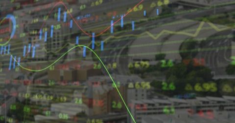 Financial Data and Urban Growth Concept in Cityscape