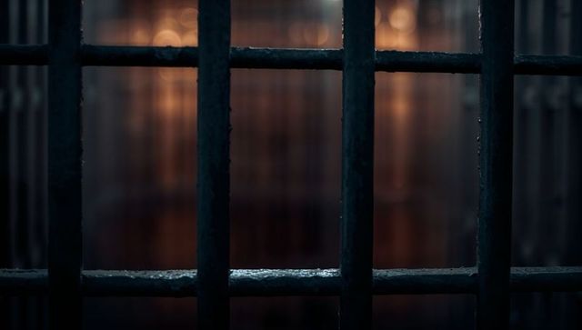 Dark Rusted Metal Bars in Moody Ambient Glow