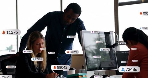 Team Analyzing Social Media Data for Business Strategy