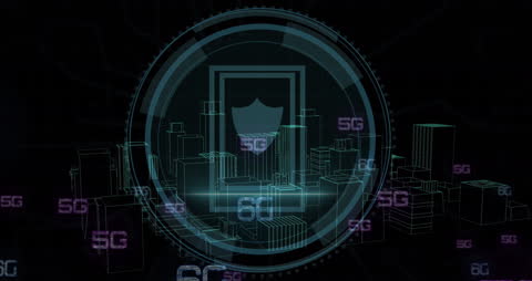 Futuristic 5G Technology with Digital Cityscape Concept