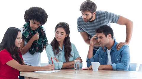 transparent group discussion versus problem solving at office table - Download Free Stock Videos Pikwizard.com