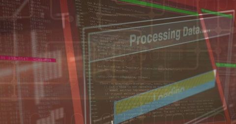 Data Processing Concept with Digital Interface and Code Overlay - Download Free Stock Images Pikwizard.com