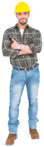 smiling handyman in natural pose on transparent background - Download Free Stock Videos Pikwizard.com