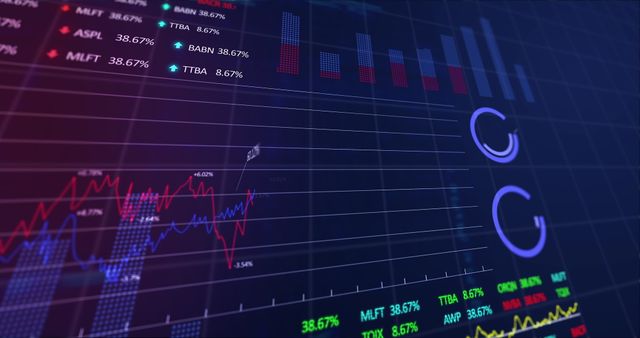 Dynamic Stock Market Ticker Display with Financial Graphs - Download Free Stock Images Pikwizard.com