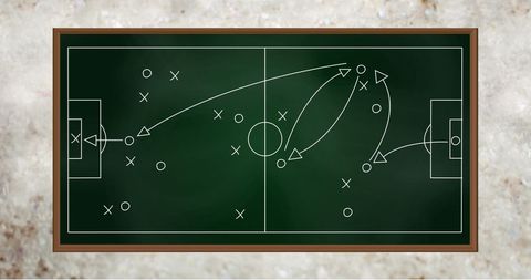 Football Strategy Chalkboard with Tactical Arrows