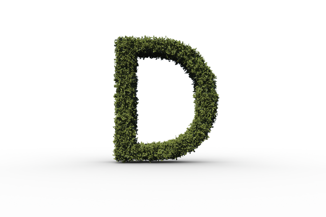 Transparent Green D Letter Made of Leaves Isolated on Clear Background - Download Free Stock Videos Pikwizard.com