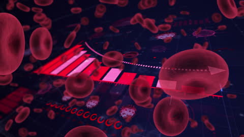 COVID-19 Cells with Data Overlay Animation Concept