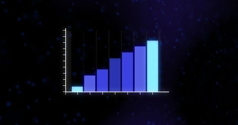 Digital Financial Bar Graph on Black Background - Download Free Stock Images Pikwizard.com